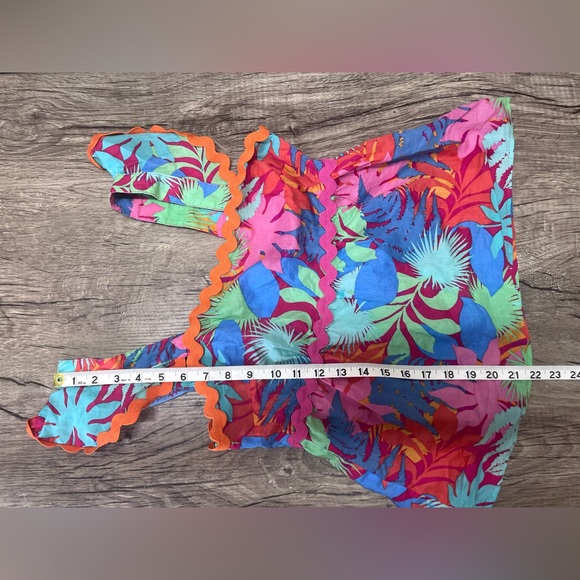 Anthropologie Greylin Skyler rickrack Ruffled Sleeve Top size Xs - Picture 6 of 7